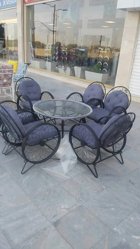 میزوصندلی فلزی مدل گلبرگ